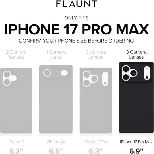Flaunt Official Square Protective Case - Compatible with iPhone 17 Pro Max - Com