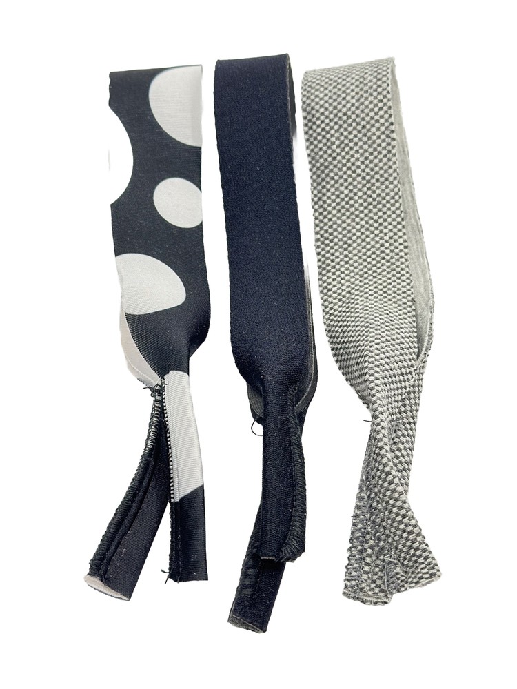 NEW 3 Pack Polka Dot Check Plain Eyeglasses Or Sunglasses Frames Strap Retainer