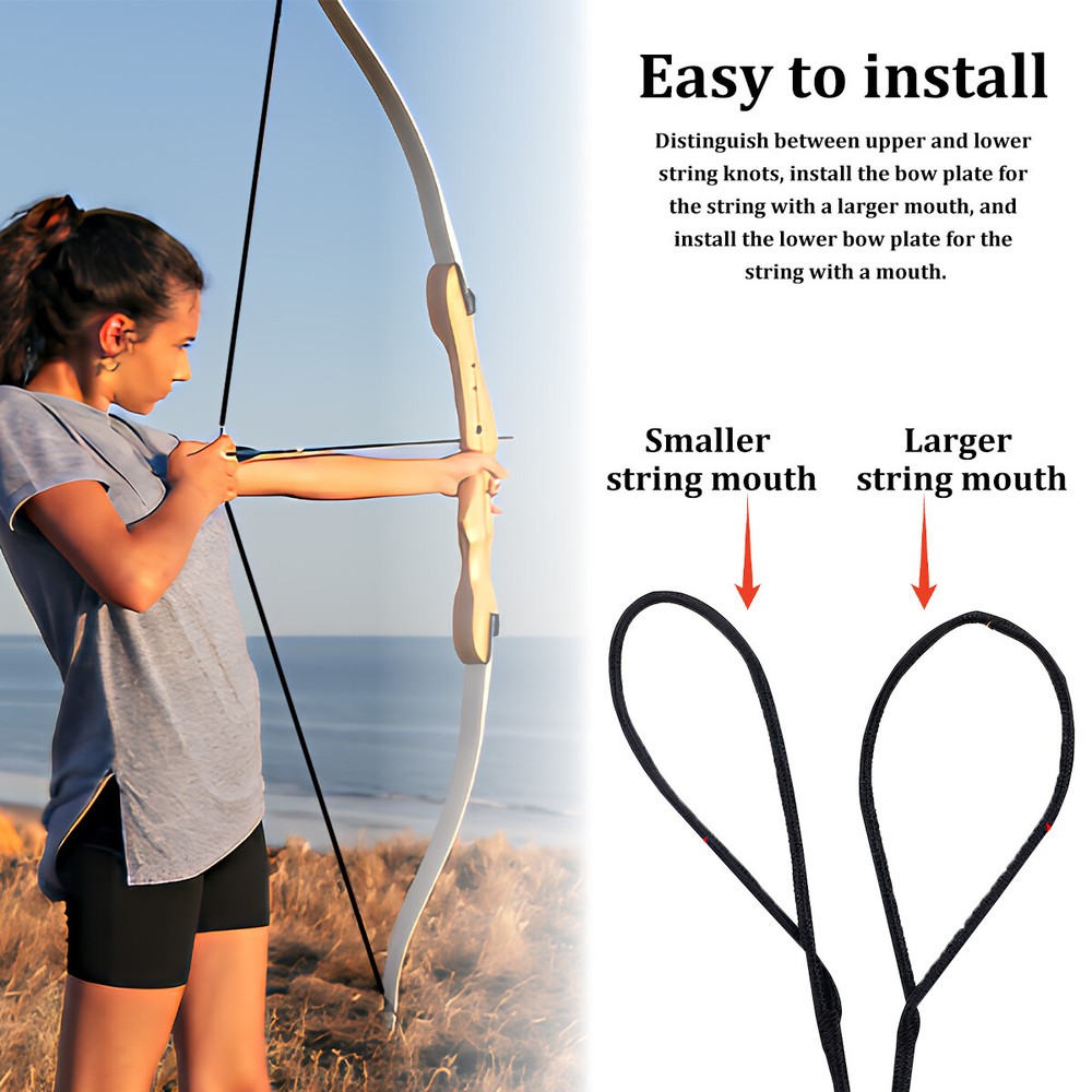 AMO 57"~62" Bow Strings Replacement Archery for Recurve Long Bow Hunting Strings