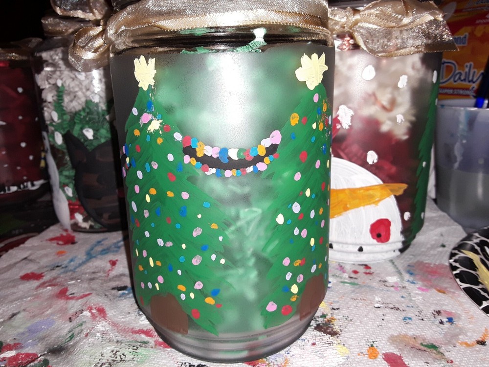 Hand Painted Glass Jars