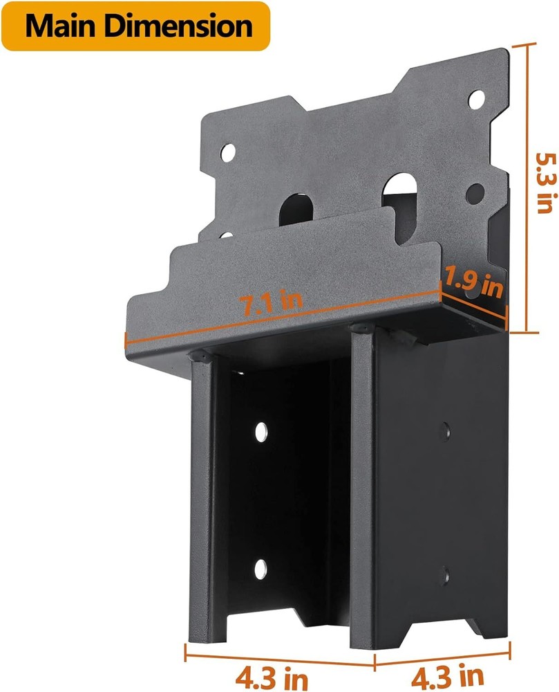 4 Pcs, 4x4 Brackets for Deer Stand w Powder Coated, Elevator Brackets Heavy-Duty