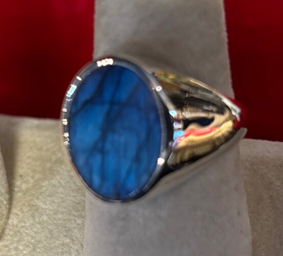 mens sterling silver ring Size 12 Labradorite