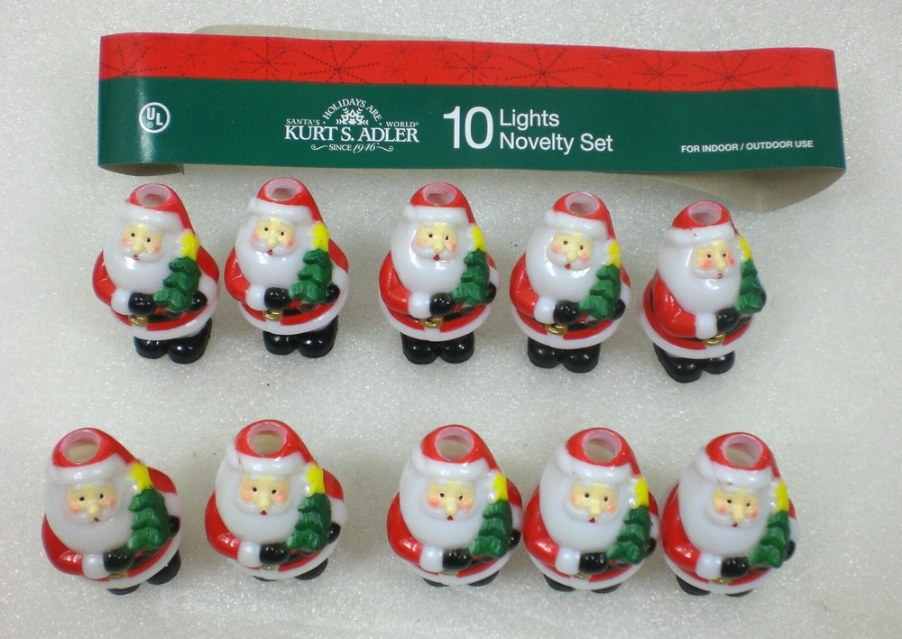 Kurt Adler 10 Santa Light GLOBES ONLY  - No Light String