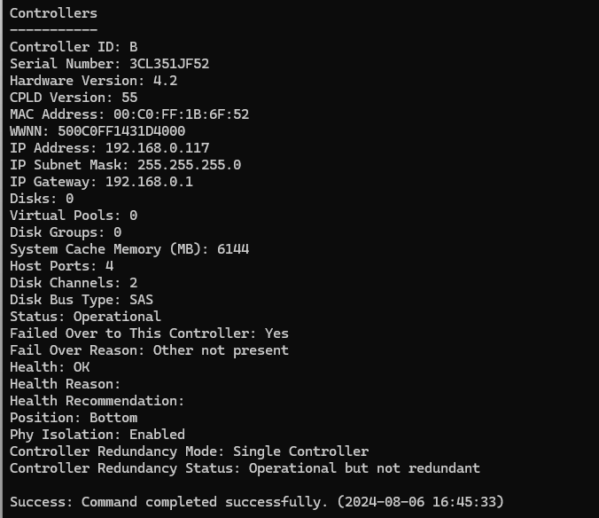 Dot Hill FRUTC05-01 12Gb SAS FC Disk Array Controller Module 81-00000078-00-03 B