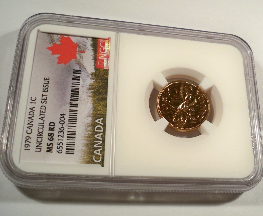 1979 1c CANADA NGC MS 68 RD CENT COPPER MS 68 RED
