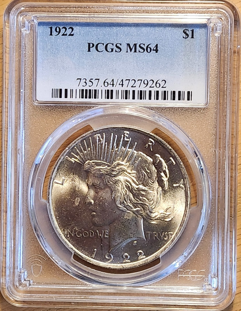 1922 P PCGS MS64  PEACE 90% SILVER #3