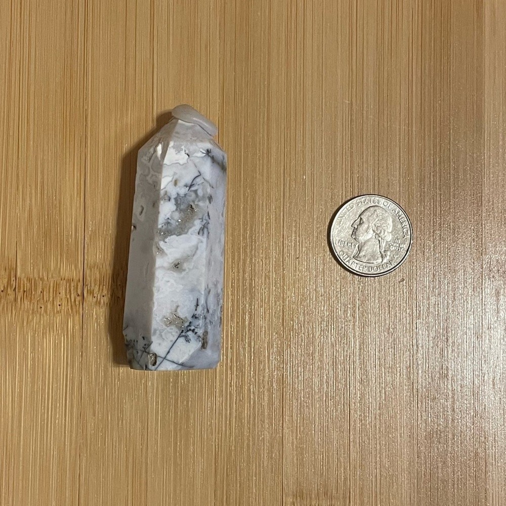 Druzy Dendritic White Agate Tower #2