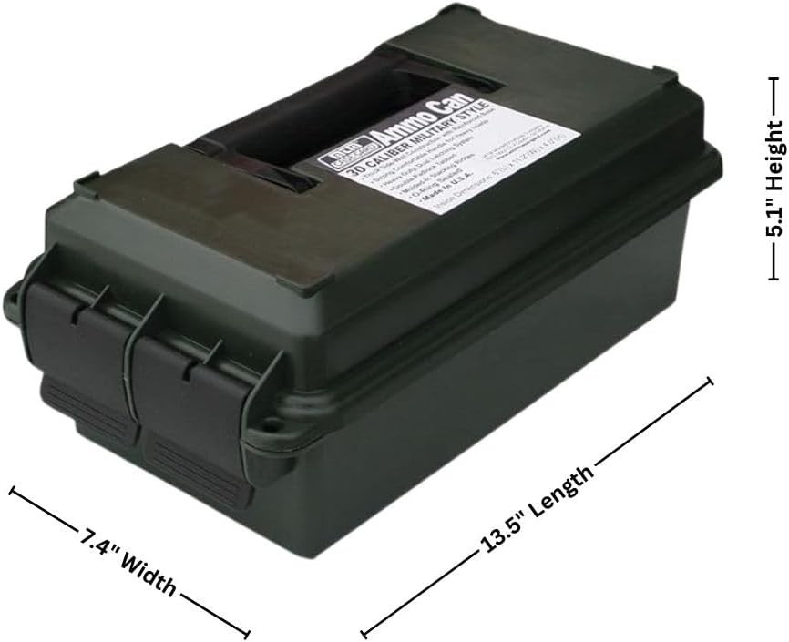 Ammo Can Short 30-Caliber Heavy-Duty Dual Latching System Rugged