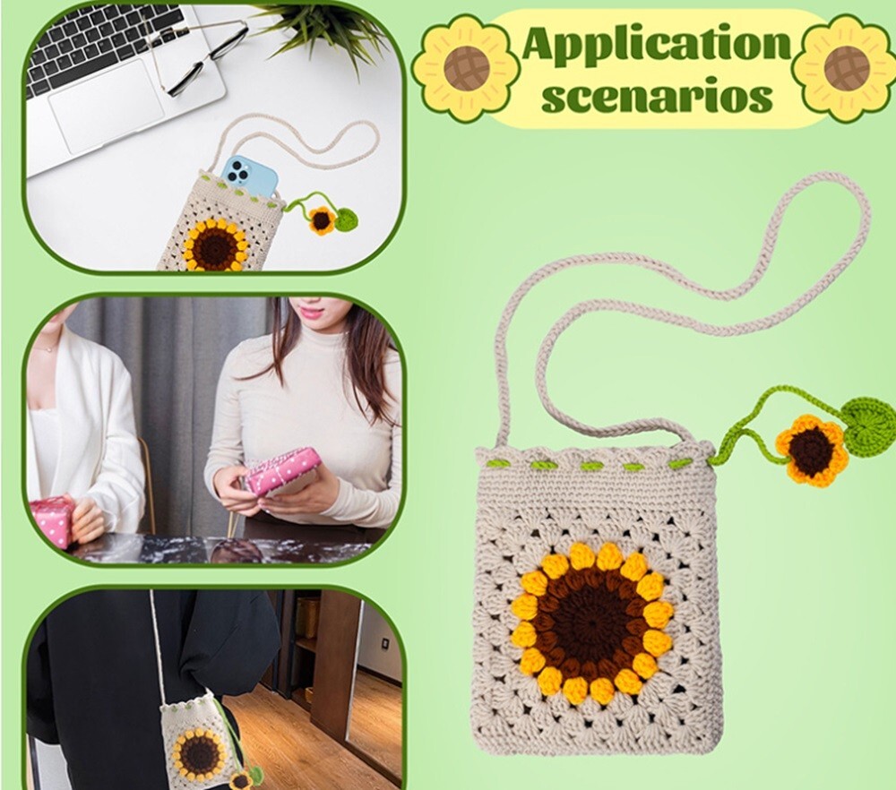 Beginners Crochet Phone Bag Kit –DIY Craft Starter w Step-by-Step Video Tutorial