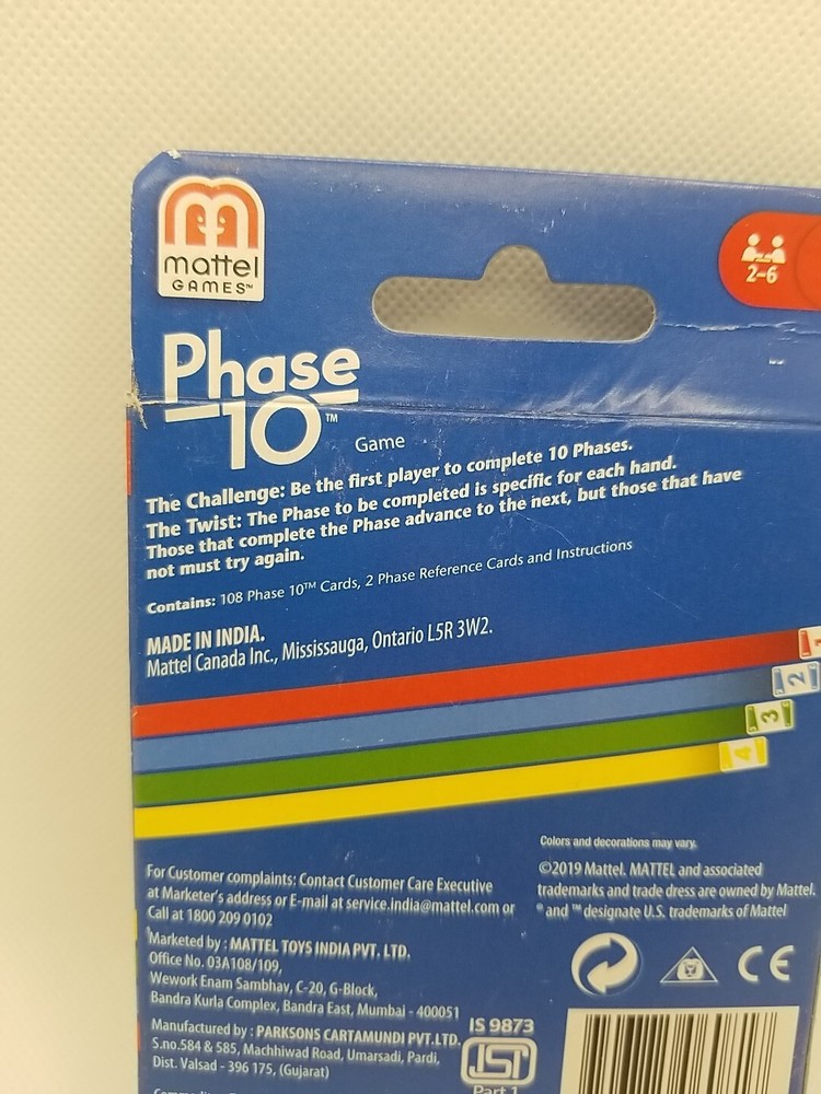 Mattel Phase 10 Card Game New Open Box
