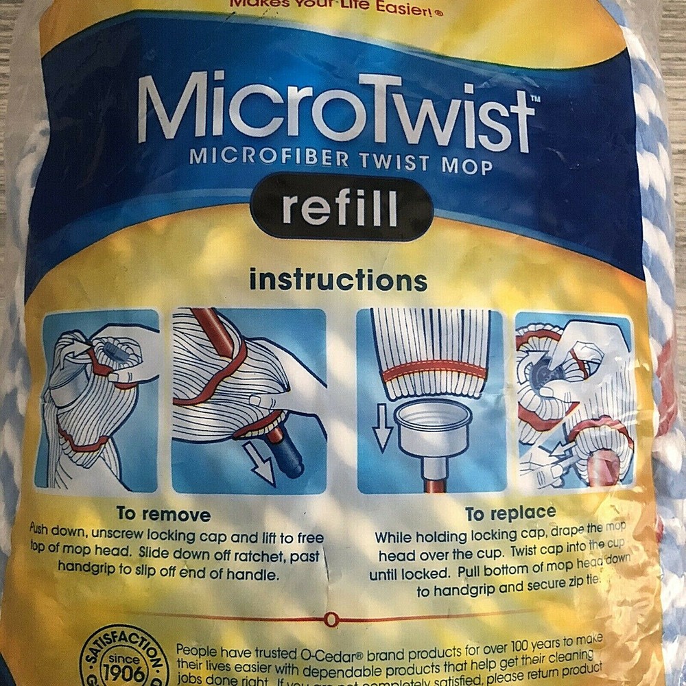O-Cedar MicroTwist Microfiber Twist Mop Refill Replacement Head NEW Mophead