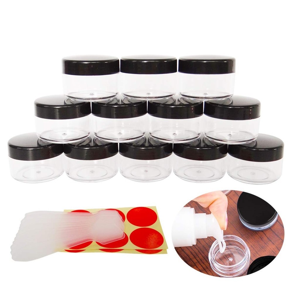 12pack 15 Gram Small Clear Cosmetic Sample 15ml Empty Containers for Make-up ...