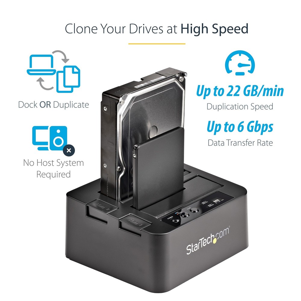StarTech eSATA / USB 3.0 Hard Drive Duplicator Dock with SATA 6Gbps