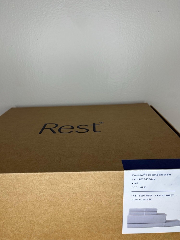 Rest Evercool+ Cooling Sheet Set King Cool Gray Solid Color Bedroom