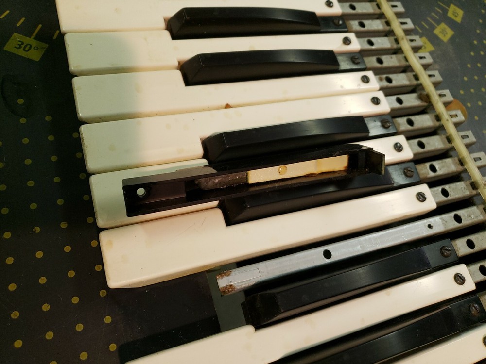 Moog Polymoog single weighted replacement black key synthesizer keyboard parts