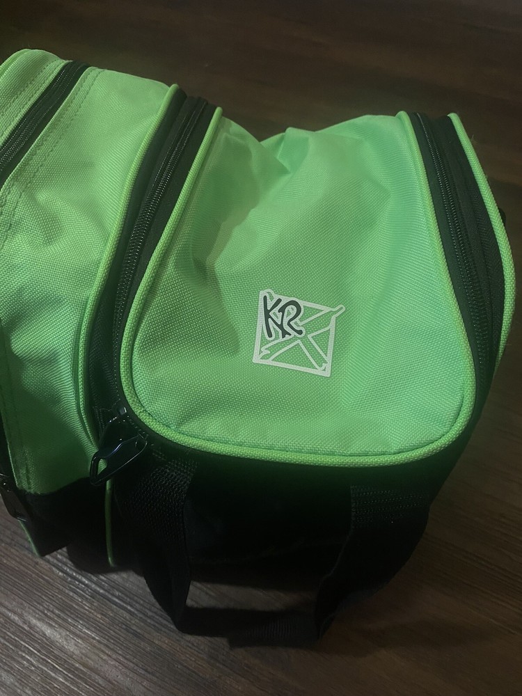 KR STRIKEFORCE SINGLE BALL BOWLING BAG CARRY HANDLE SHOULDER STRAP PADDED GREEN