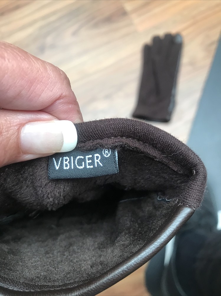 Vbiger Unisex Winter Warm Gloves Touch Screen Gloves Dark Blown Size Large