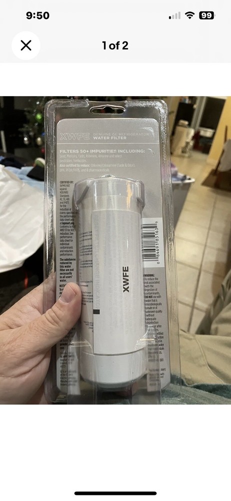 Quantity 1, GE® XWFE Refrigerator Water Filter Genuine with RFID Chip Sealed