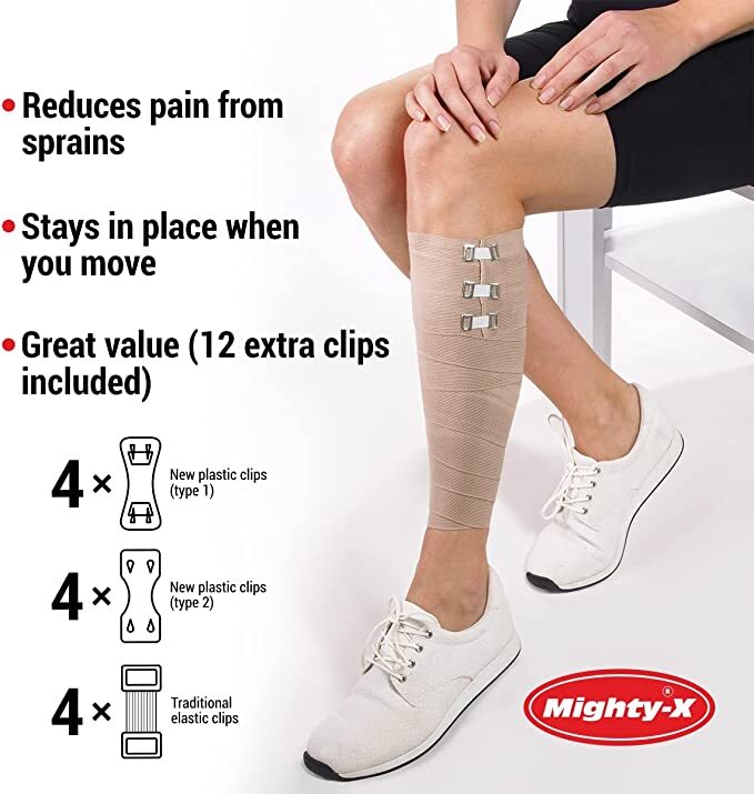 Premium Elastic Bandage Wrap 4pack (2x3", 2x4") + 12 Extra Clips