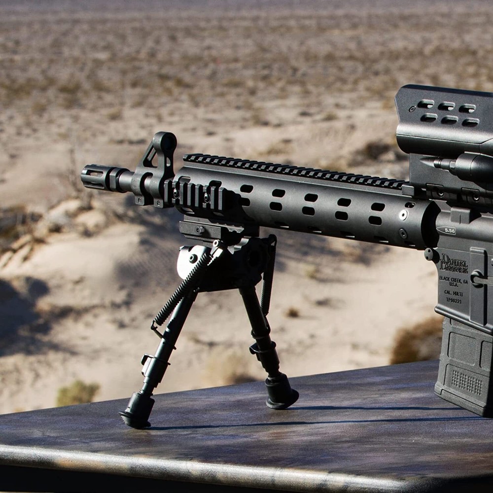 6" to 9" Adjustable Pivot / Rotating Spring Return Rifle Bipod Adjustable Legs