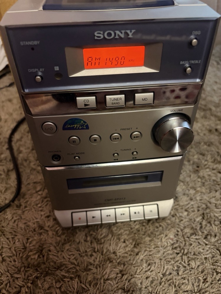 Sony Compact Disc Deck Receiver HCD-EP313 w Speakers + Extras *Read Decription*