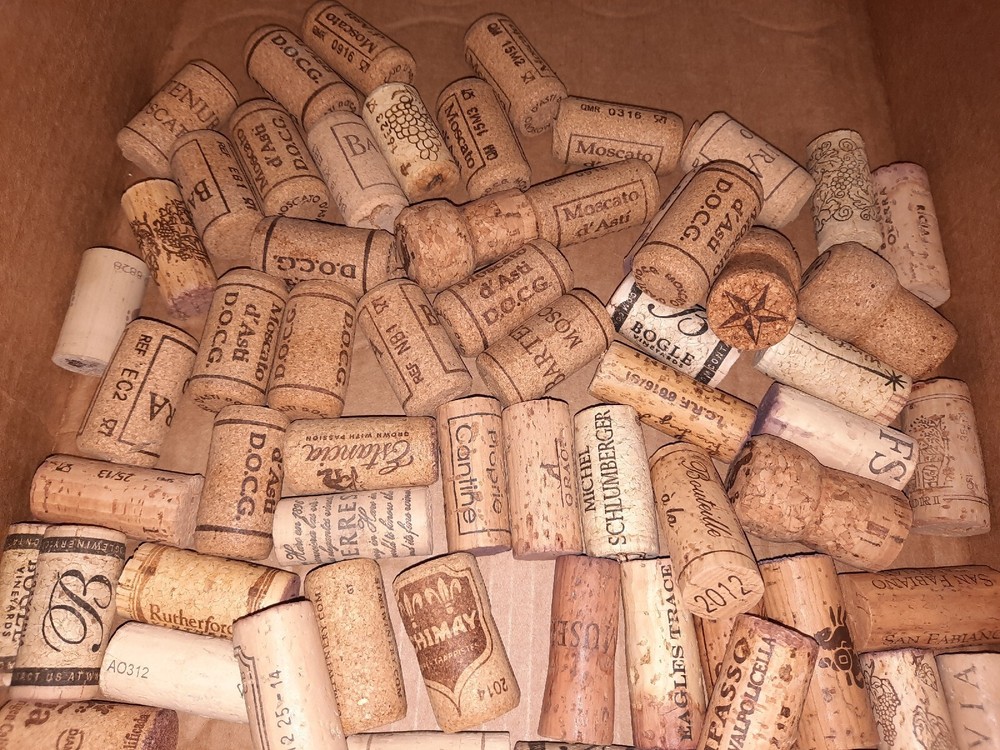 Wine Cork Lot 60+ Different Brands Sizes Colors