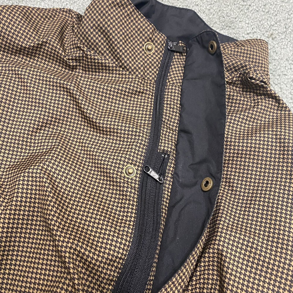 FootJoy Mens L Golf Jacket Dryjoys Pullover Brown Houndstooth Half Button/Zip