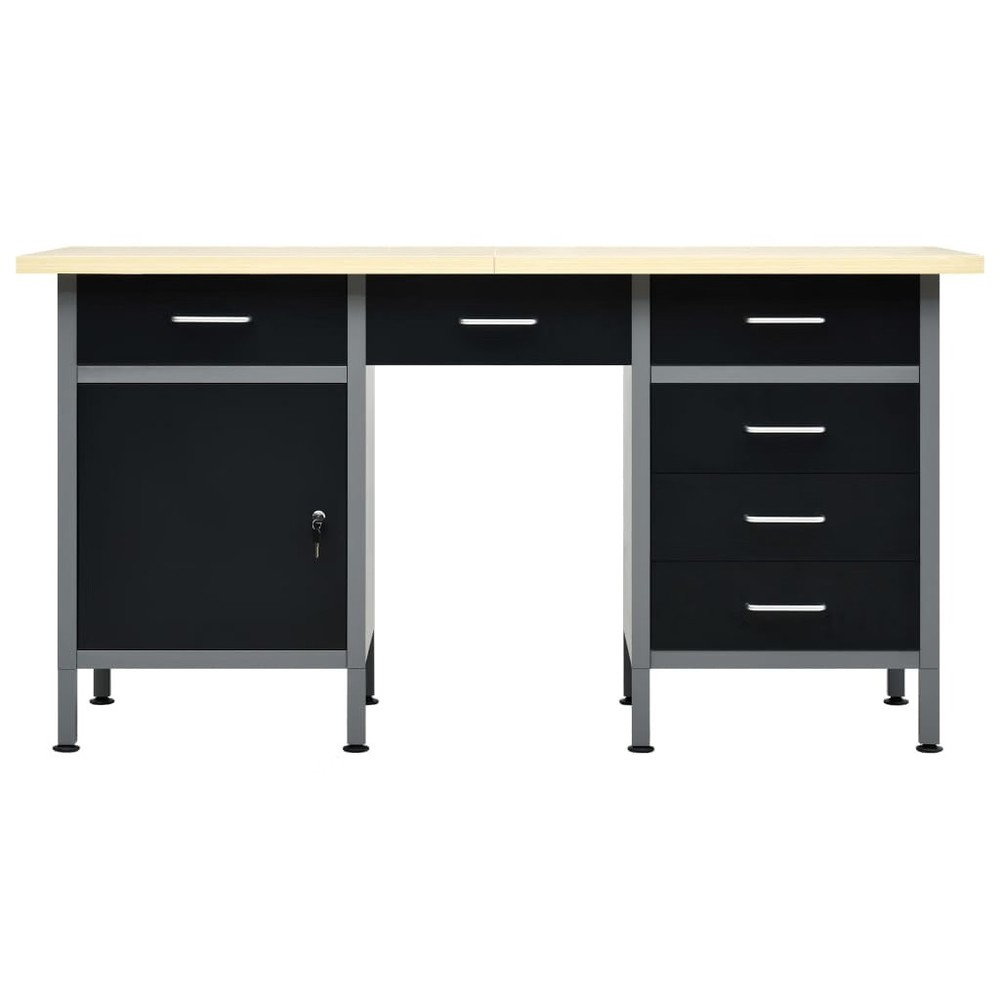 Workbench Black 63"x23.6"x33.5" Steel
