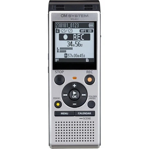 OM SYSTEM WS-882 Digital Voice Recorder- Silver
