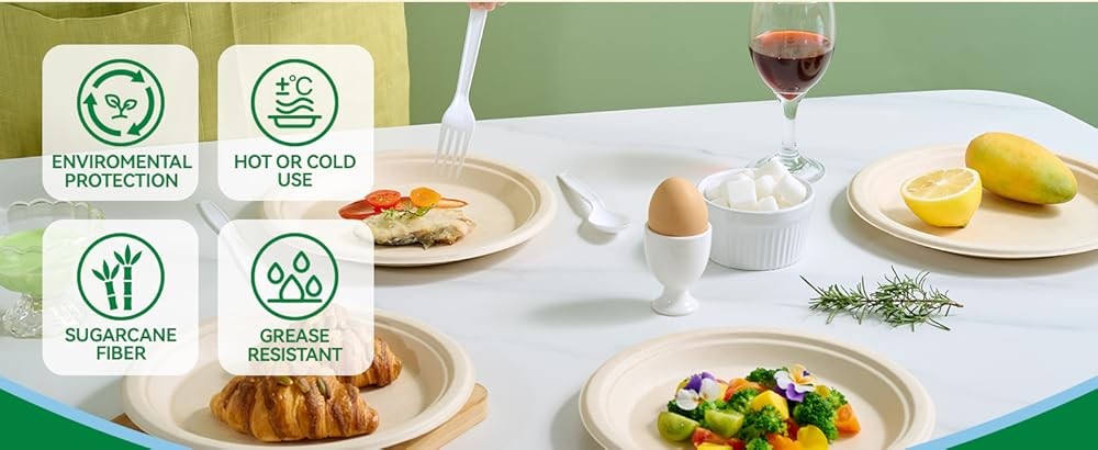 J CHEF postable Heavy Duty Plates 𝟭𝟬 𝗜𝗻𝗰𝗵 [𝟱𝟬𝟬 𝗣𝗮𝗰𝗸]