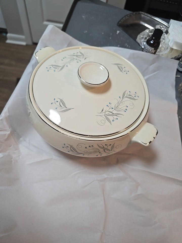 Vintage Ceramic Caserole Dish Celeste Pattern by Homer Laughlin