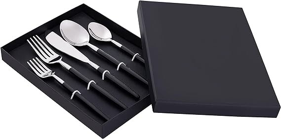 Black Print Cutlery Set