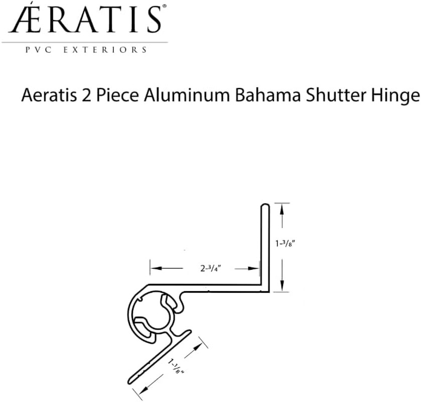 Paintable 60” Aluminum Bahama Hinge Only