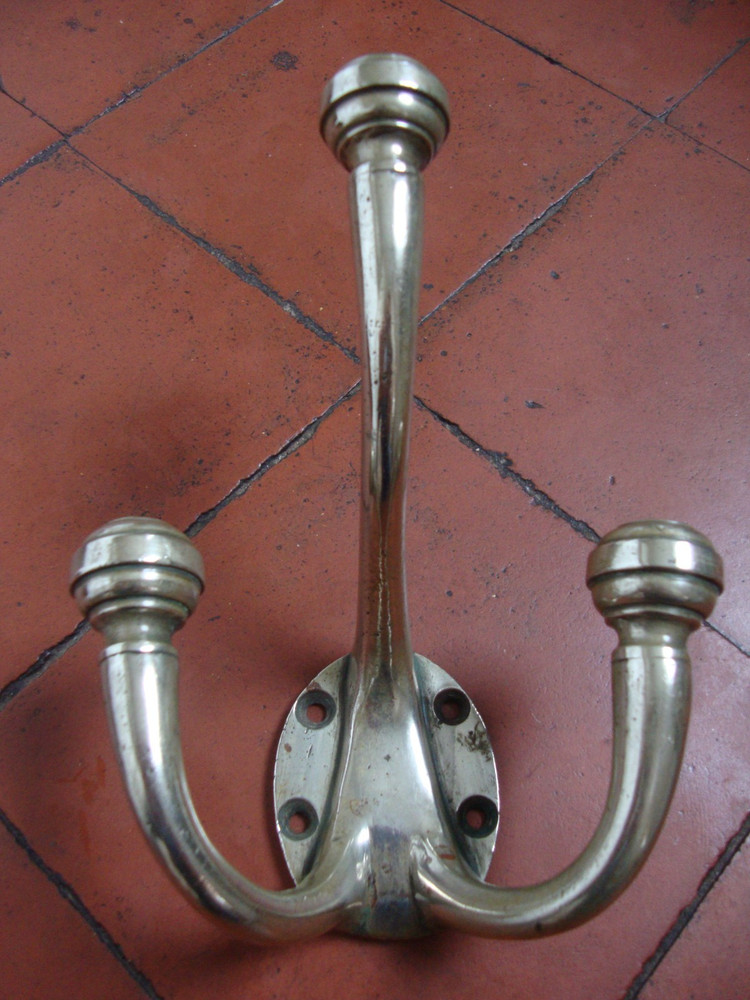 Antique superb quality  German silver solid Nickel large coat hook