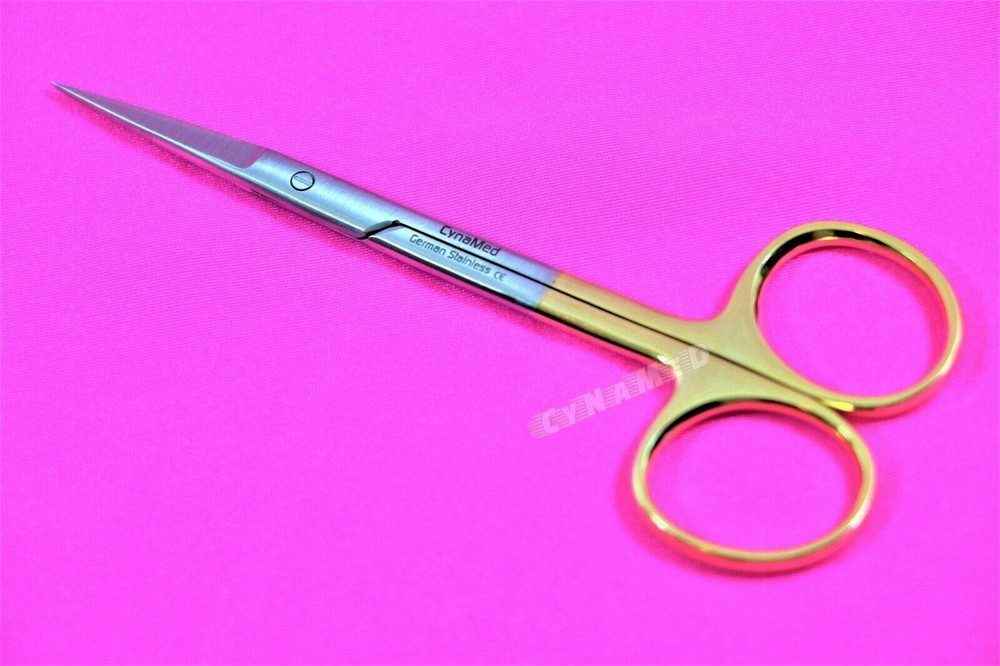 Premium German Iris Supercut Micro Dissecting Scissors Curved 4.5" with Tungs...