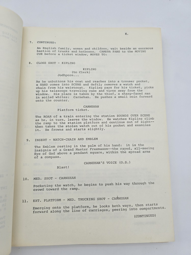 THE MAN WHO WOULD BE KING / John Huston 1975 Post-Production Screenplay Script