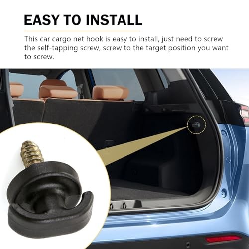 4 PCS Cargo Net Screw Hooks, Car Flat Vertical Luggage Net Hook, Replacement