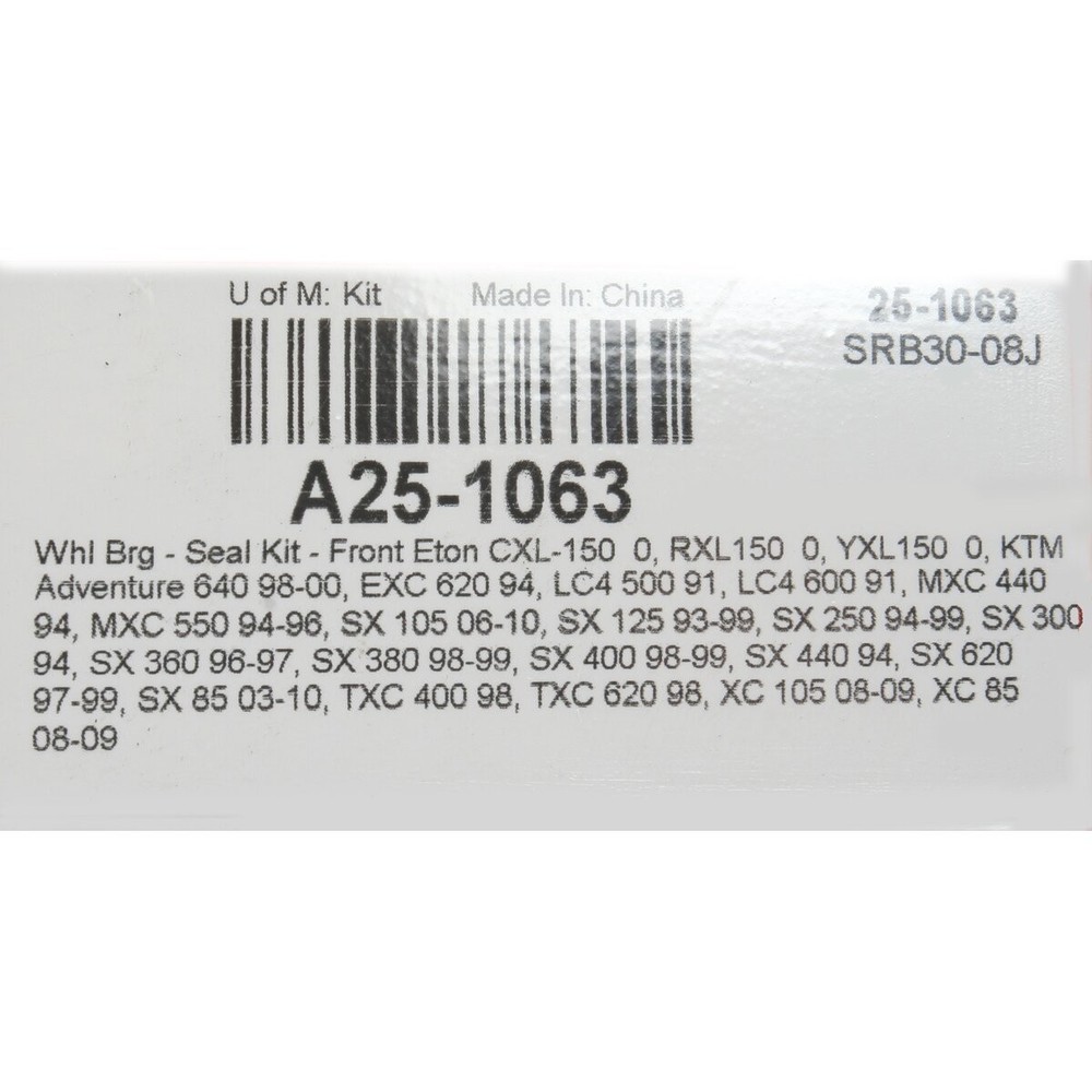 Moose Front Wheel Bearing Kit - A25-1063