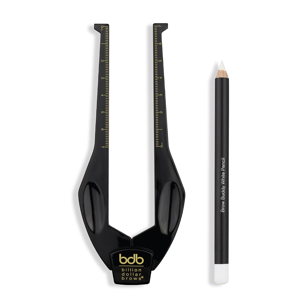 Kit microblading 2 piezas, molde cejas simétricas, negro, vegano.