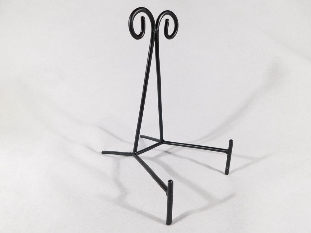 Easel Display Stand Scroll Design Black Metal Large Size