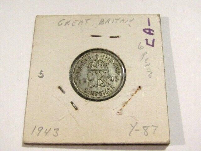 Great Britain 1943 6 Pence Silver Coin