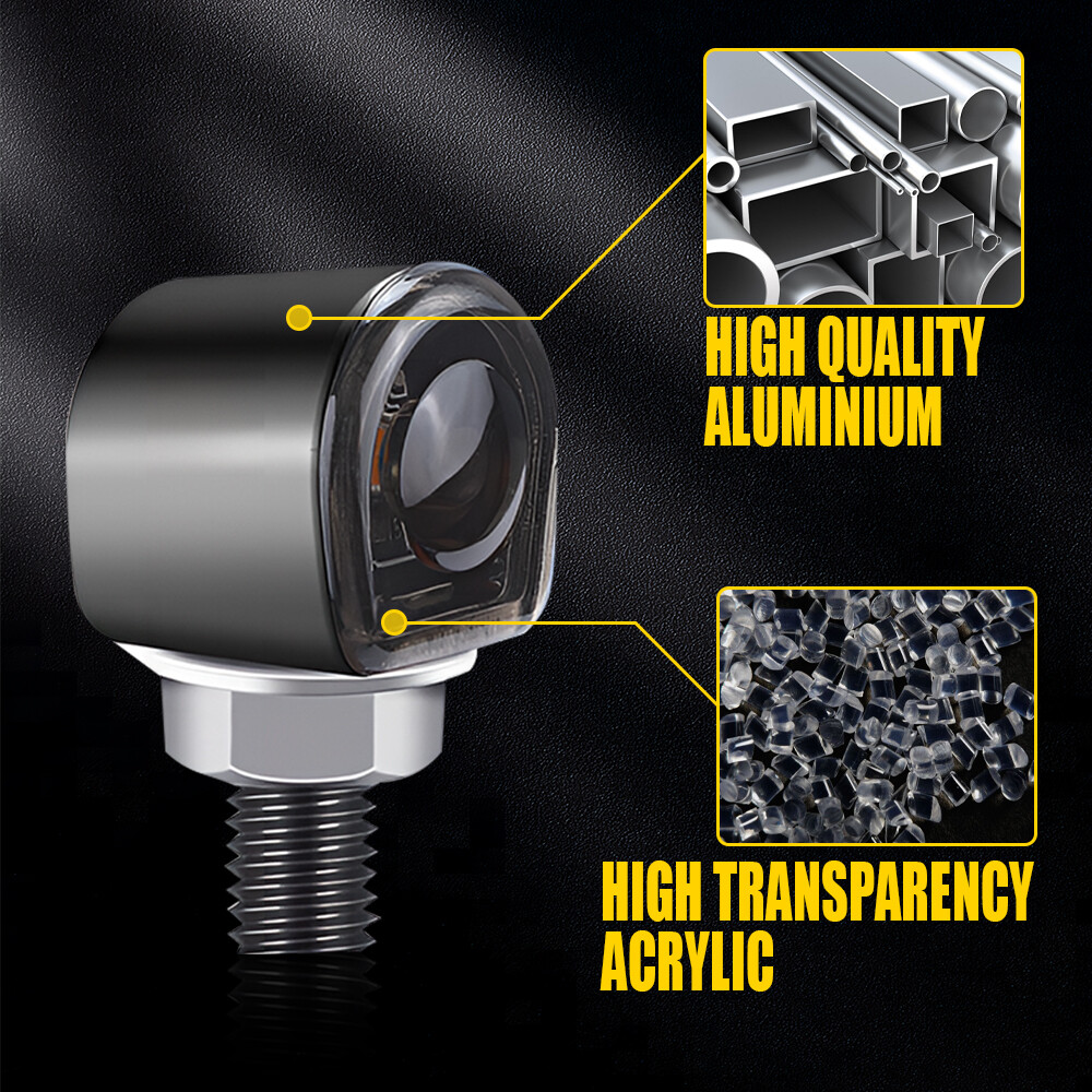 2X LED Motorcycle Turn Signals Indicator Amber Blinker Light Universal Mini EAH