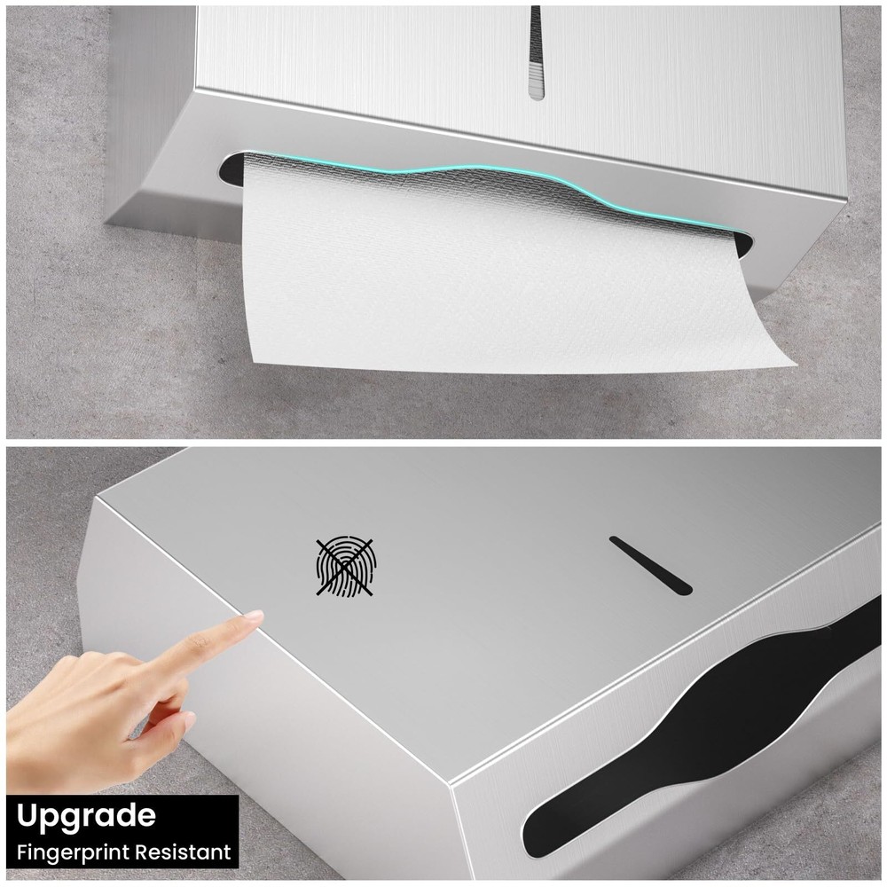 Paper Towel Dispenser Wall Mount -Commercial C Fold/Multi-fold/Tri-foldStainl...