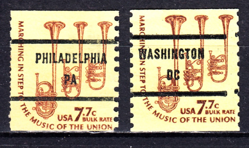 US SCOTT #  1614 PAIR ERROR ONE OFF REGISTRATION  PRECANCEL  H1754 A