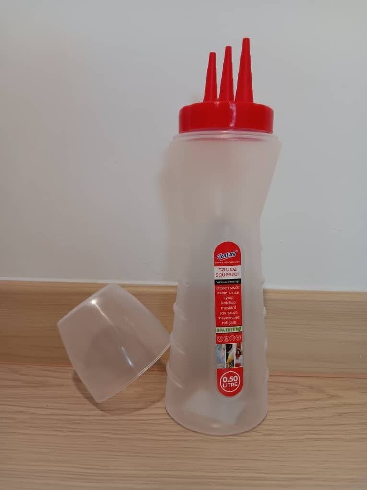 Sauce Dispenser With 3 Muzzle Food Safe Even Spread With Lid