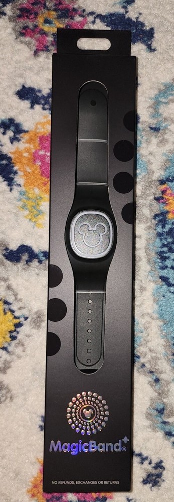 NEW Disney Parks Magic Band Plus Solid Black Color UNLINKED CABLE INCLUDED