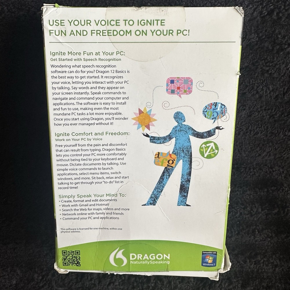 Nuance Dragon NaturallySpeaking 12 Basic Speech Recognition Software - NEW OPEN