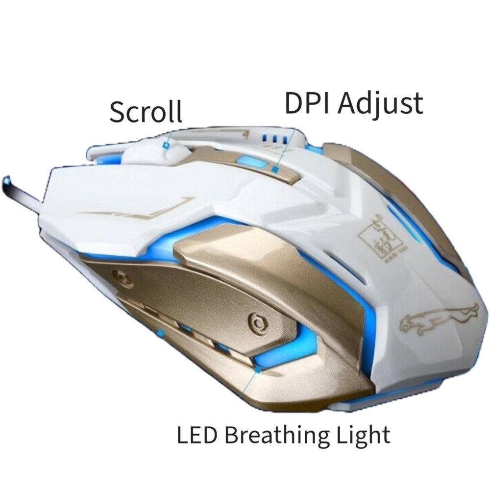 SANOXY Wired Gaming Mouse Adjustable DPI Ergonomic USB White