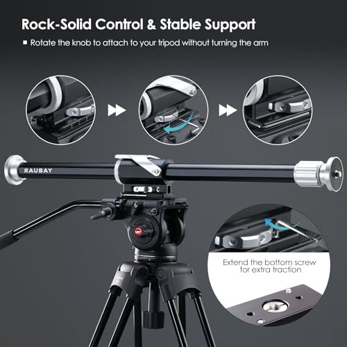 Tripod Extension Arm, Fixed Horizontal Boom Arm for Overhead & Top-Down