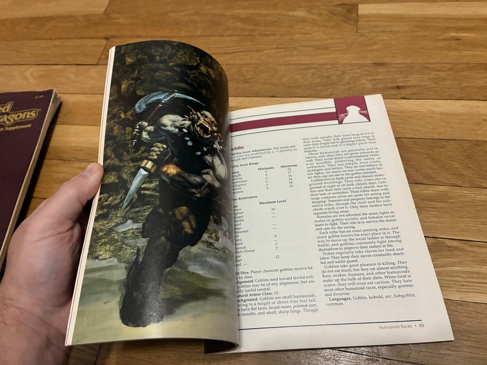 Advanced Dungeons & Dragons 2e The Complete Book of Humanoids TSR Original